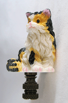 Finial:  Three Color Cat. 3" overall
