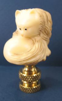 Finial: Cast Resin Asian Style Cat. . 2"  overall