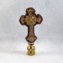 Lamp Finial:  Brown and Gold Cross