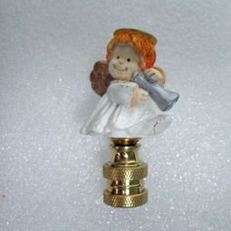 Lamp Finial Small Angel Resin Painted