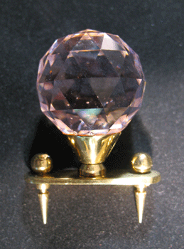 Finial for Clip on Shade Lt Pink.  1"