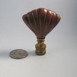 Lamp Finial Brown Ceramic Shell