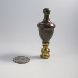 Lamp Finial Brown/Green Ceramic Knob Urn