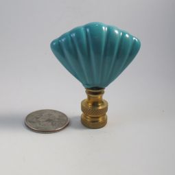 Lamp Finial Turquoise Ceramic Shell