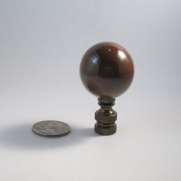 Lamp Finial Green/Brown Sphere Ceramic Ball