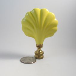 Lamp Finial Yellow Ceramic Shell