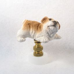 Lamp Finial;  Resin Bull Dog Puppy