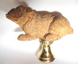 Lamp Finials: Resting Dog. 2" tall overall