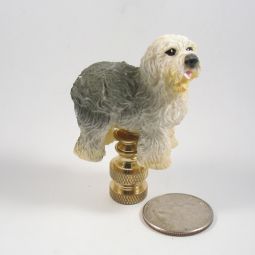 Lamp Finial: Sheep Dog 2 1/2" tall overall