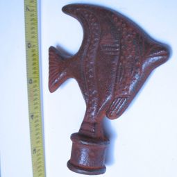 Lamp Finial Very Large Heavy Cast Iron Fish