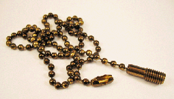 Antique Brass Ball chain with connectors. Fits standard 1/4-27 finials
