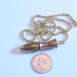 Fan or Light Pull Small Simple Solid Brass Bullet