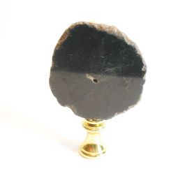 Lamp Finial  Brown Round Disk Geode Slice