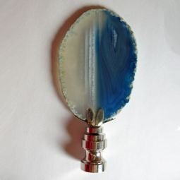 Lamp Finial Blue and Clear Geode