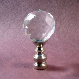 Lamp Finial:  Clear Crystal Ball