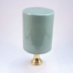 Lamp Finial:  Sage Green Cylinder