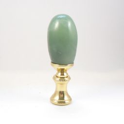 Lamp Finial Jade Oval Brass Hardware
