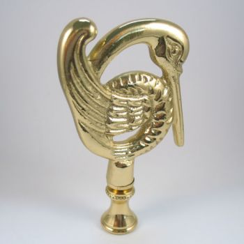Lamp Finial Art Deco Stork Solid Brass, Antique Lamp Finials