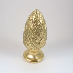 Lamp Finial:  Polished Solid Brass Pinecone