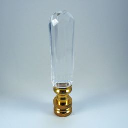 Lamp Finial:  Clear Acrylic Tall Cylinder Prism