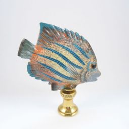 Lamp Finial:  Hand Painted Tropical Fish