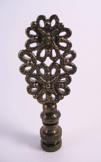 Finial:  Flower Scroll  3 1/4" overall