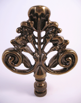 Finial:  Bronze Scroll and Branch. 3 1/2"