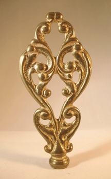 Finial:  Vintage Fancy Oval Loops. 4 3/4" overall