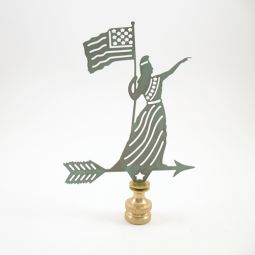 Goddess of Liberty Weathervane Finial (verdigris) green finish 4"x4"