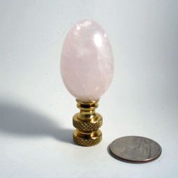 Lamp Finial  Pink Rose Quartz Egg