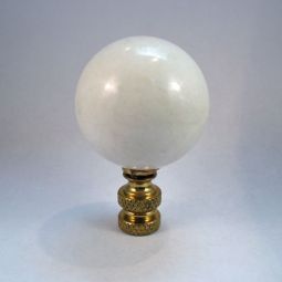 Lamp Finial:  Large Smooth White Marble Ball