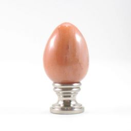 Lamp Finial, Copper Orange Jasper Stone Egg