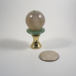 Lamp Finial Smoke Quartz Ball Jade Ring
