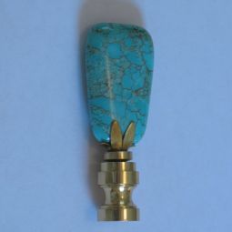 Lamp Finial Turquoise Stone Rectangle