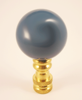 Finial:  Slate Blue Acrylic Ball. 2" overall