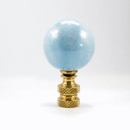 Lamp Finial: Light Blue Ceramic Ball