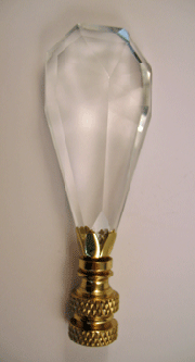 Finial: Clear Crystal Prism.  3 3/8" overall