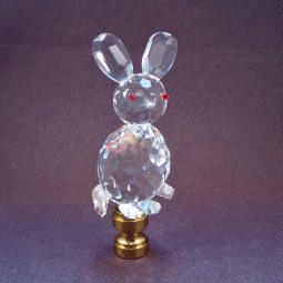 Lamp Finial Crystal Easter Rabbit Bunny