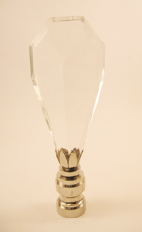 Finial:  Clear Crystal.  3 1/2" overall