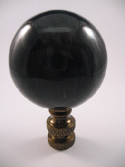 Finial:  Black Marble Ball. 2 3/8 overall
