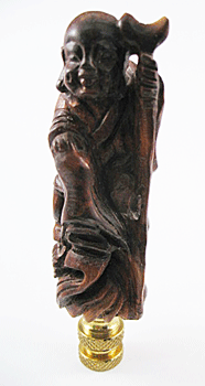 Finial:  Boxwood Man Figure. 3 1/4" overall