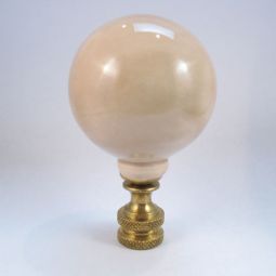Lamp Finial:  Large Beige, Tan Ceramic Ball