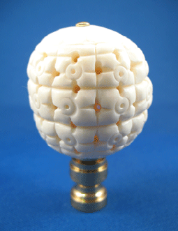 Finial:  Lg. Carved Bone Ball. 2 1/2" overall