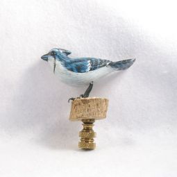 Bird Lamp  Finial: Blue jay.