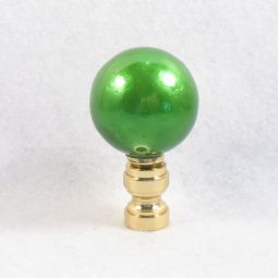 Lamp Finial:  Bright Green Ball
