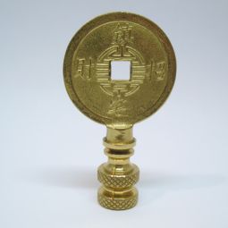 Finial Brass Asian Coin