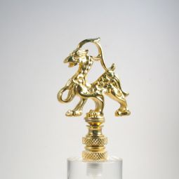 Lamp Finial Gold Plated Brass Griffin