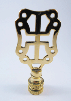 Finial:  Brass  Asian Symbol. 3" overall