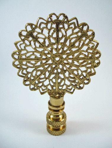 Finial: Lg. Filigree Disk. 3 1/8" overall