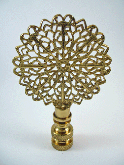 Finial: Lg. Filigree Disk. 3 1/8" overall